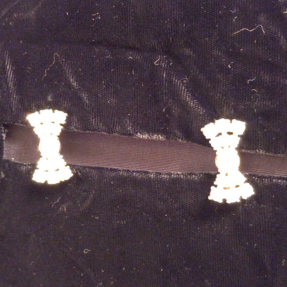 Black Velvet Gown 7 Vintage Rhinestone Bow Accents Maxi Hostess Hand Made - Picture 7 of 14